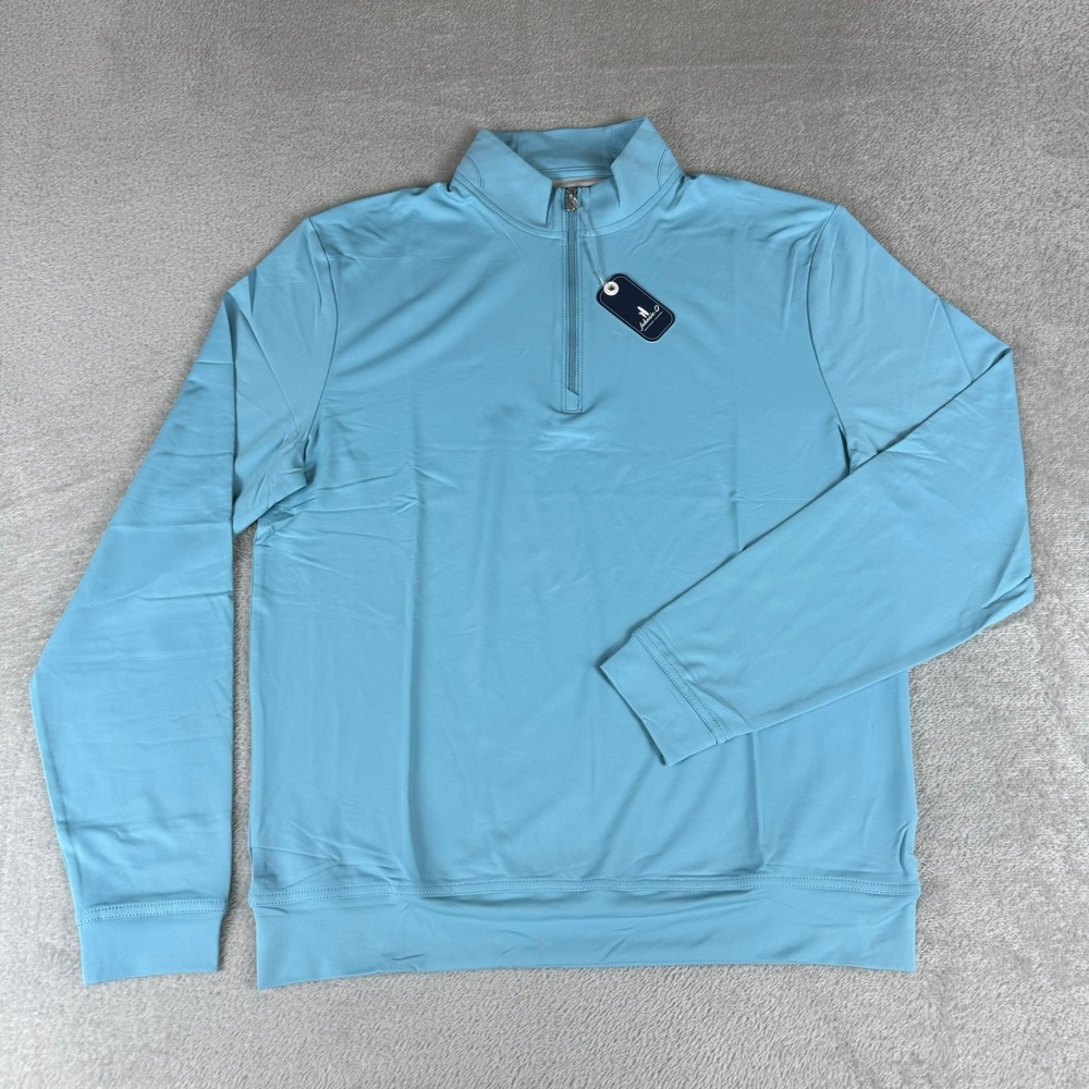 Johnnie-O Motion Performance 1/4 Zip Pullover Mens Small Haze Blue $128 New NWT